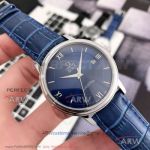 Perfect Replica V6 Factory Omega Deville Smooth Bezel Blue Satin Dial 40mm Men's Watch